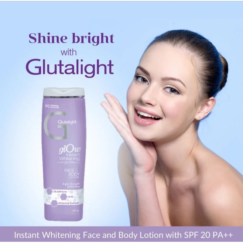 Glutalight Glow Instant Whitening Face and Body Lotion with SPF