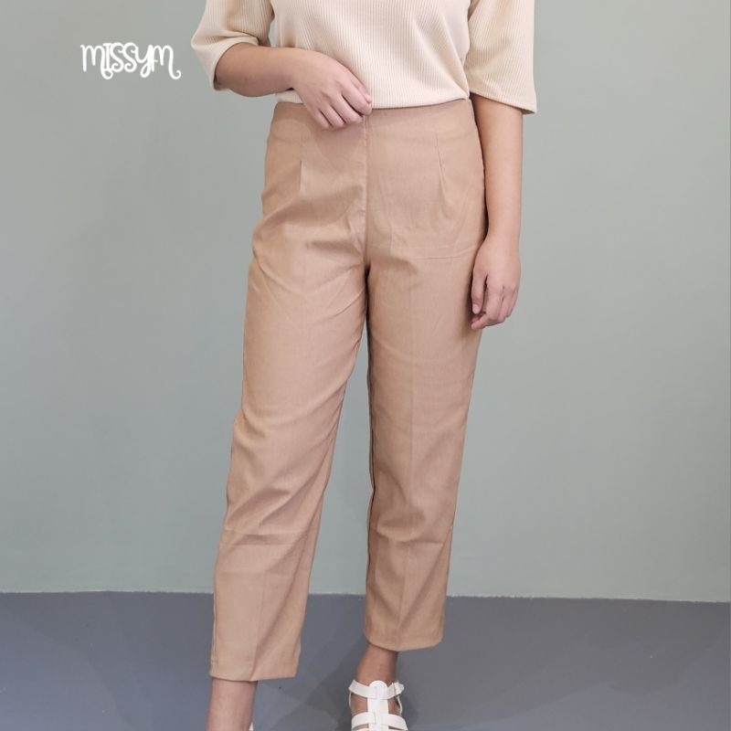 Buy DIGITAL SHOPEE Women Cotton Regular Fit Elastic Waist Casual Ankle Pant  Trouser with Two Side Pocket- (Beige, Small) at