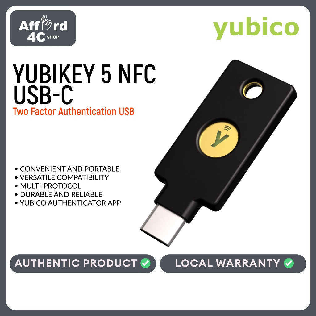 USB-C YubiKey 5C NFC Two-Factor Security Key