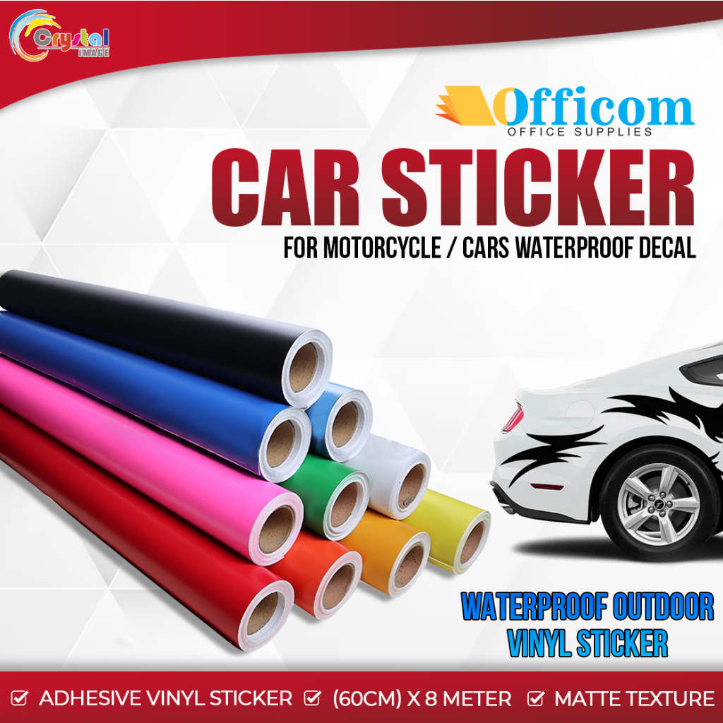 Officom Matte Car Sticker, Vinyl Matte Car Sticker, Waterproof Outdoor Vinyl  Sticker 1 Roll (2ft x 8 meters)