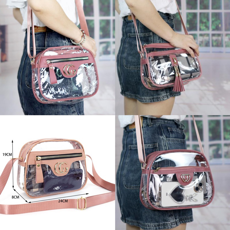 cute mini transparent sling bag 390