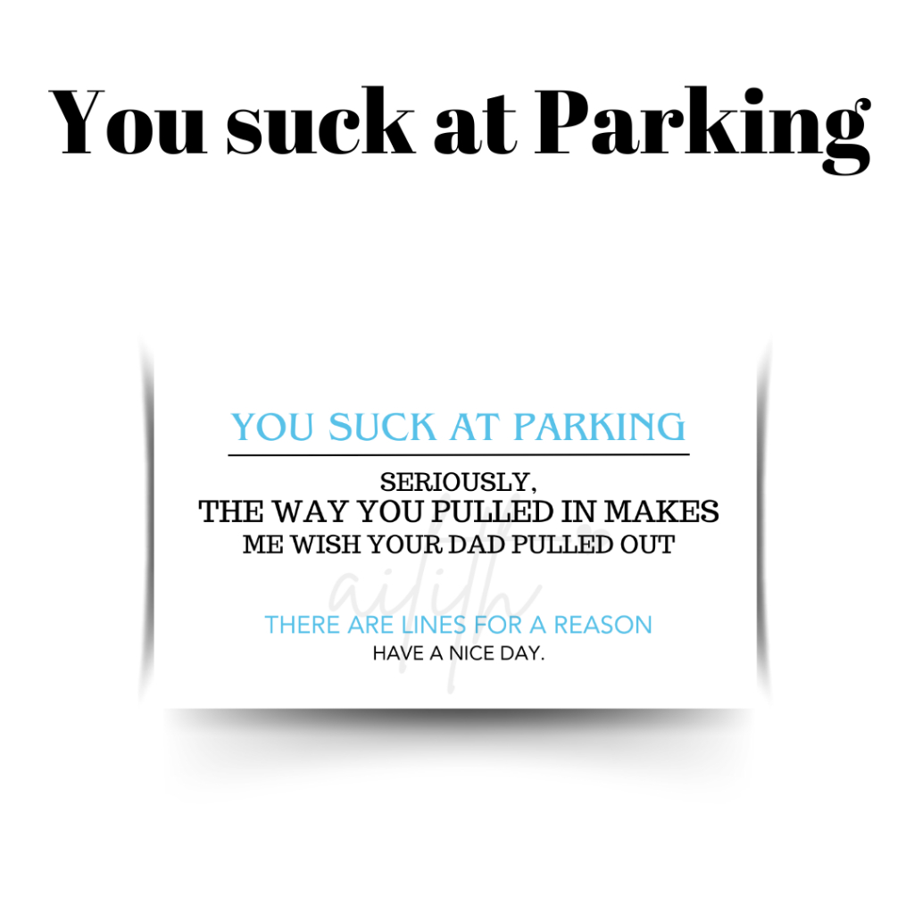 You suck at parking Card | Shopee Philippines