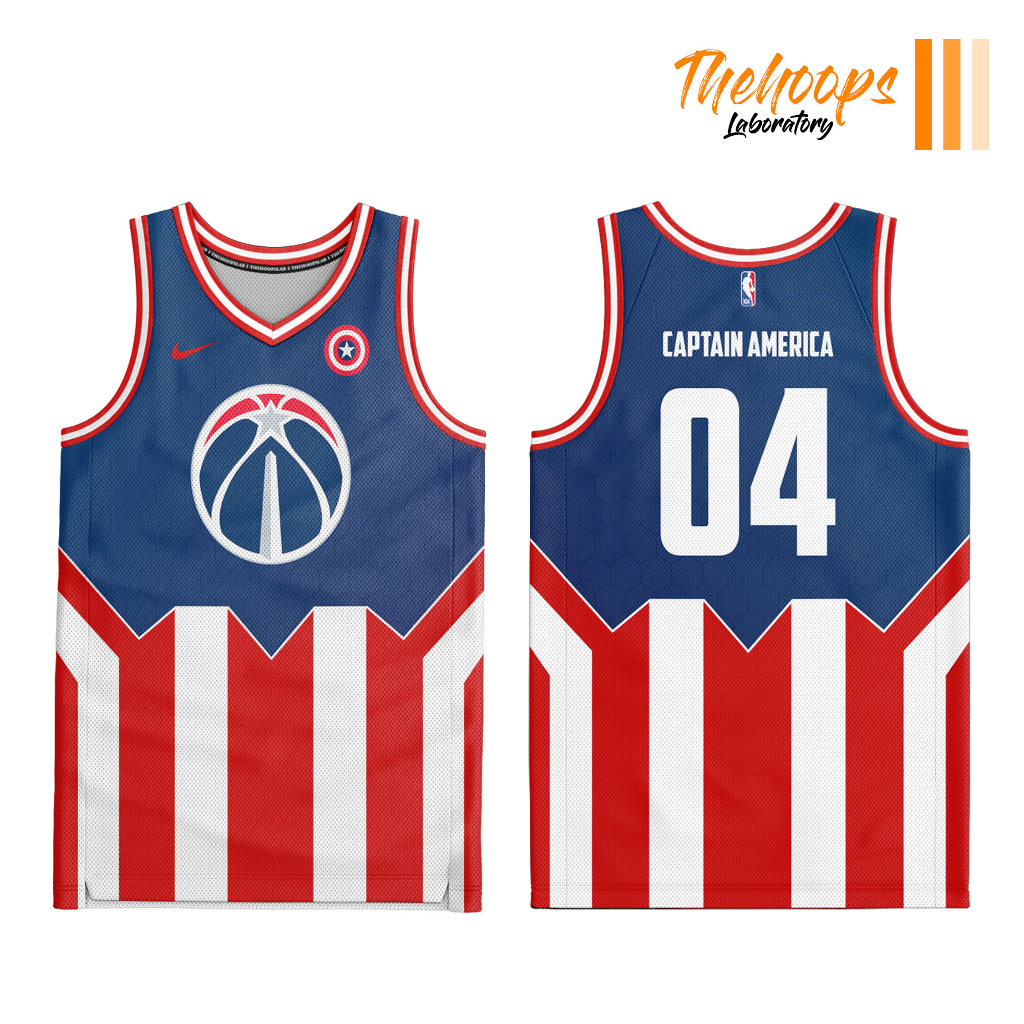 Washington Wizards x Captain America jersey concept designed by