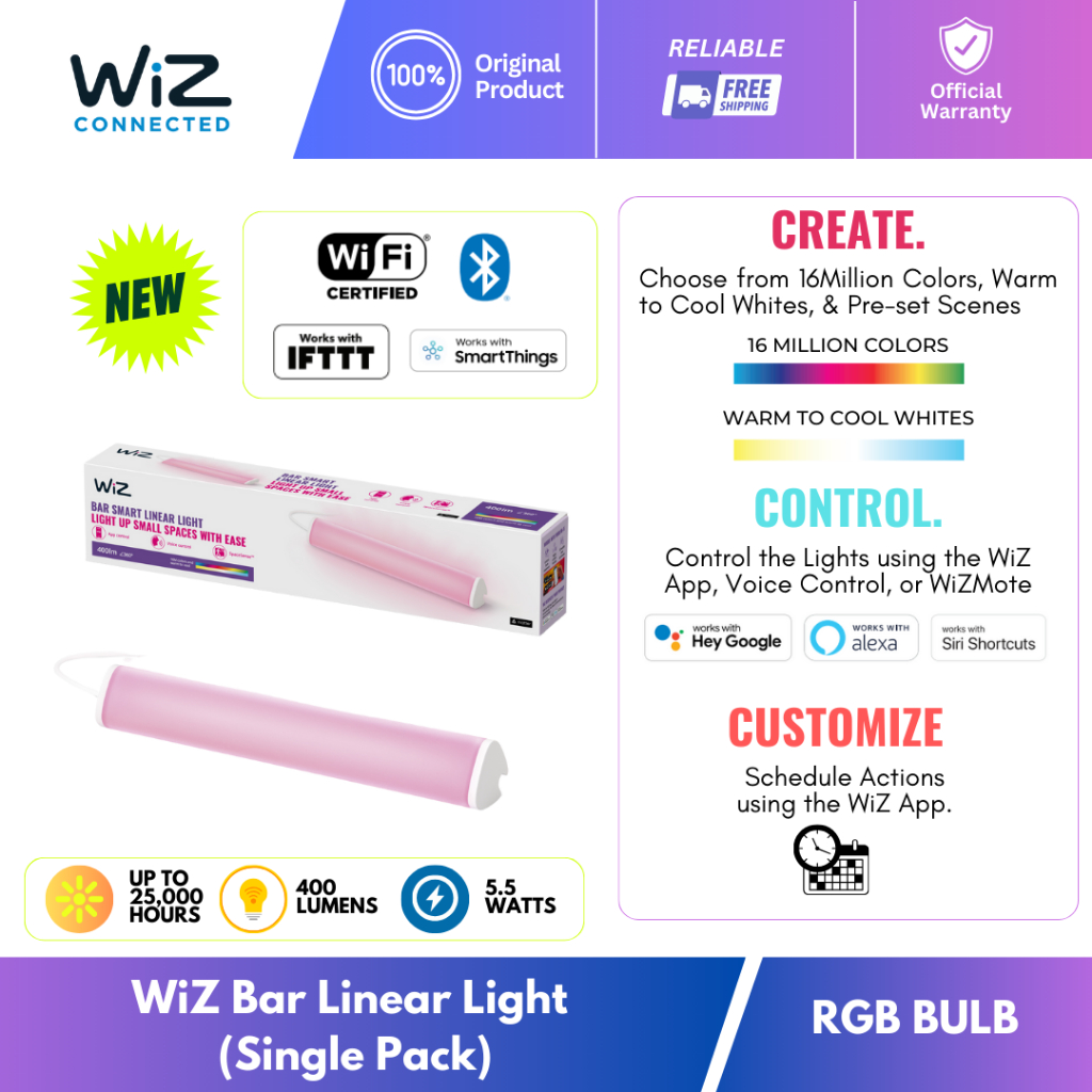 Pack Individual E27 A60 WiZ Color + WiZmote