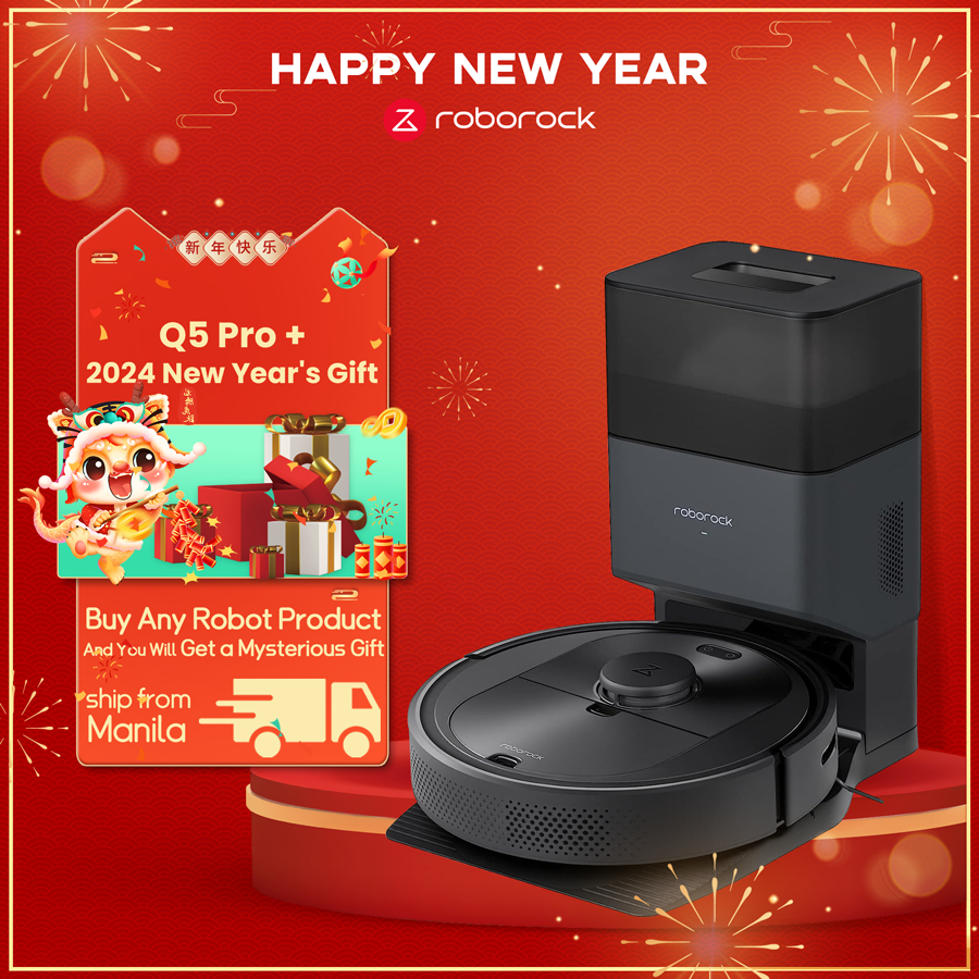 roborock Q5 Pro+ Robot Vacuum and Mop, Self-Emptying, 5500 Pa Max Suction,  DuoRoller Brush, Hands-Free Cleaning for up to 7 Weeks, Precise Navigation