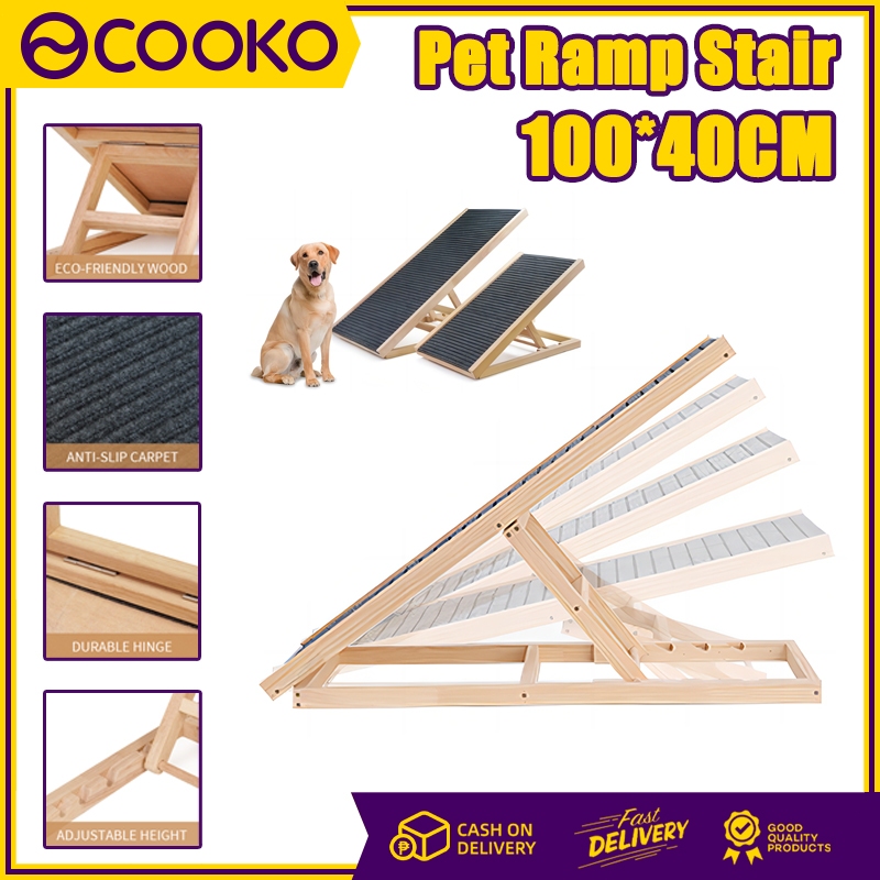 Load 80 KG Pet Ramp Stair Foldable Dog Stairs Cat Stairs with Non Slip Carpet Safety Pets Ladder Shopee Philippines