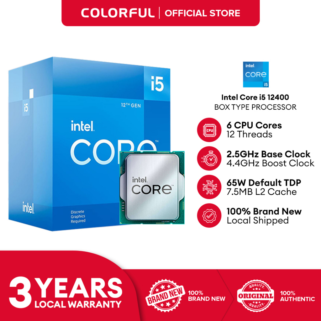 Product  Intel Core i5 12400 / 2.5 GHz processor - Box