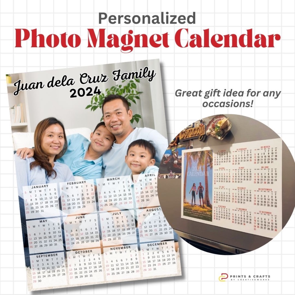 Personalized Photo Ref Magnet 2024 Calendar Magnetic Calendar Birthday  Wedding Christmas Gift | Shopee Philippines