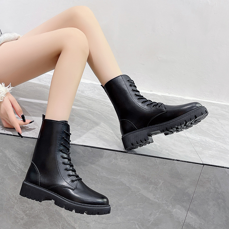 Black mid hot sale boots ladies