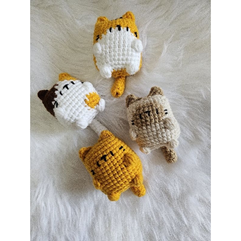 Brown small chicken crochet cute car accessory, rear view mirror charm,  keychain, backpack pendant