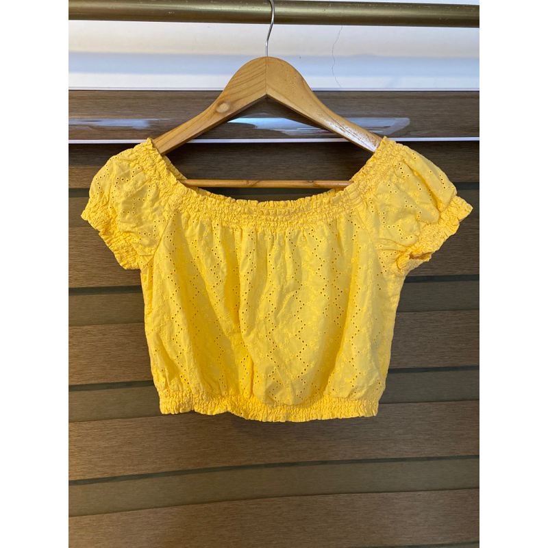 H M Yellow Orange Off Shoulder