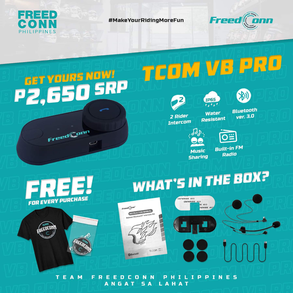 FREEDCONN TCOM VB PRO Motorcycle Helmet Bluetooth Intercom