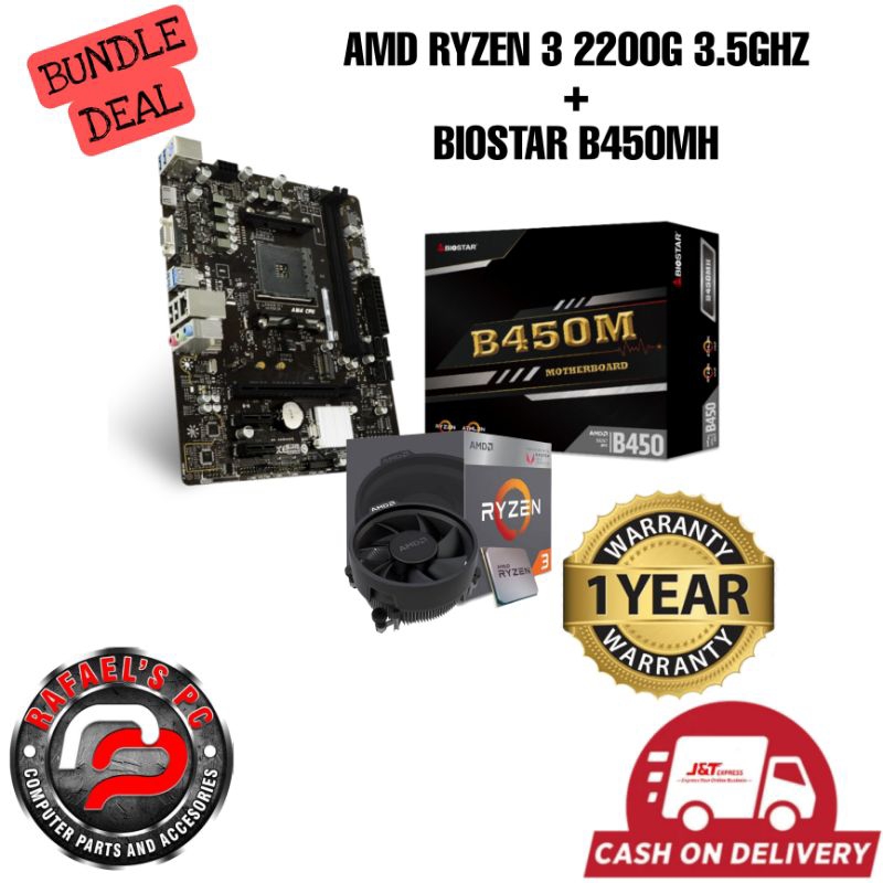 AMD Bundle RYZEN 3 2200G /Biostar B450MH / Asus a320m-k/ Msi B450m