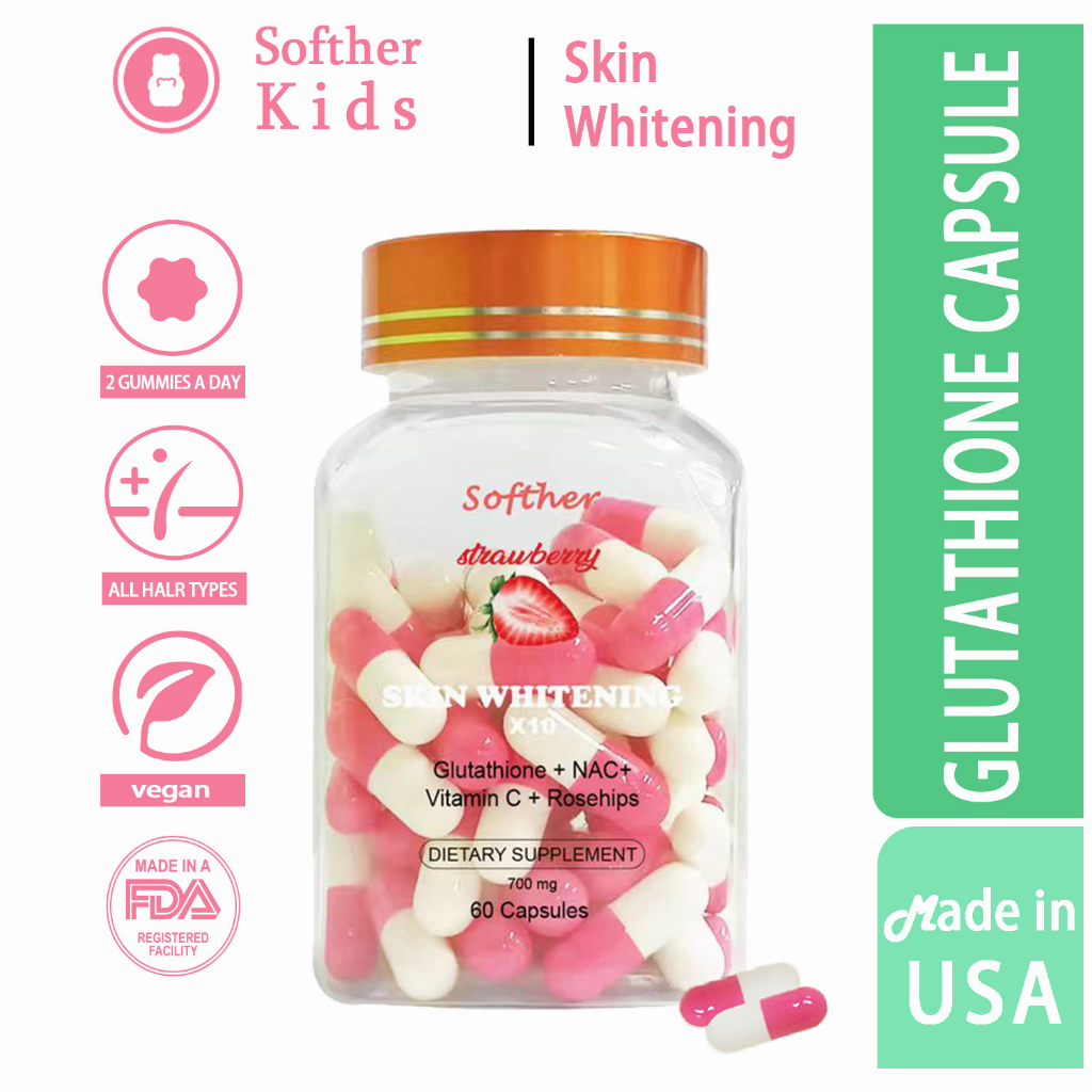 Softher Kids Skin Whitening Capsules Glutathione Nac Vitamin C