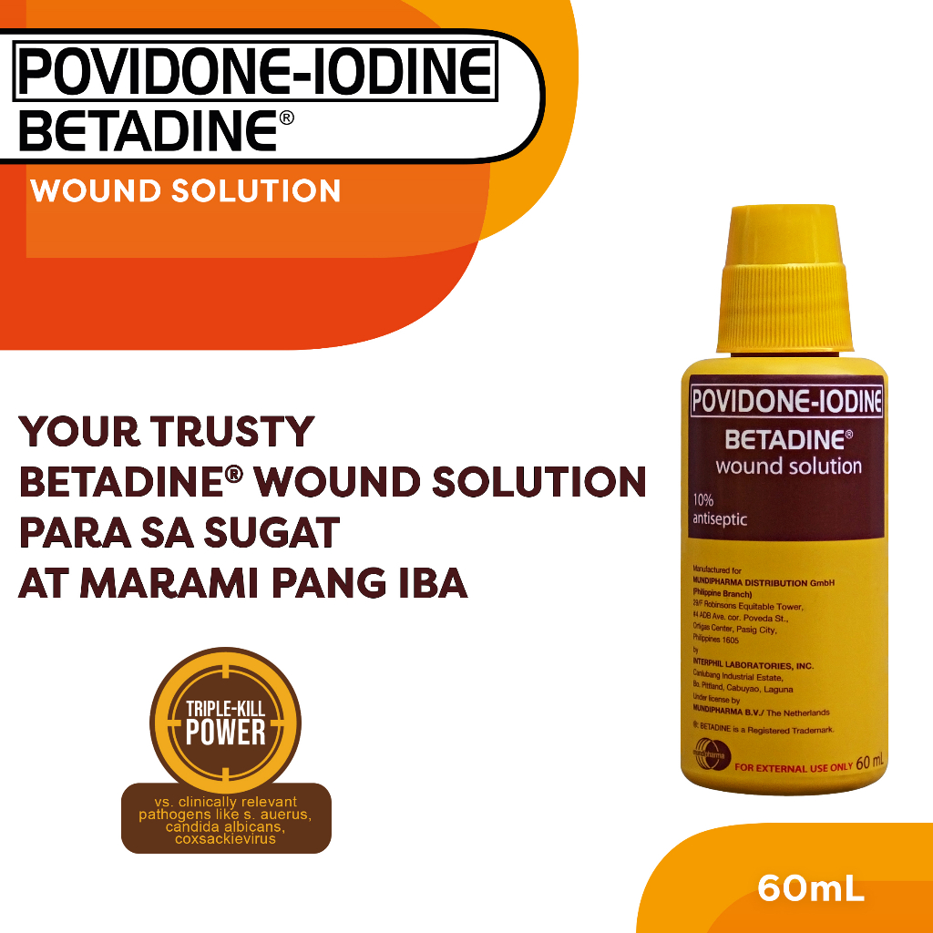 BETADINE Povidone Iodine Wound Solution 60mL Shopee Philippines