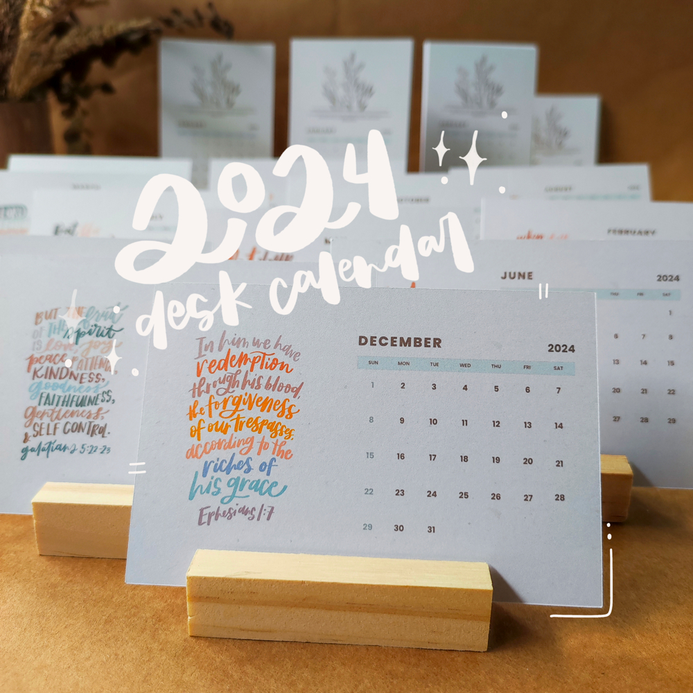 Bible Verses Scripture Calendar 2024 • Illustration Design • Mini Wooden  Easel Calendar | Shopee Philippines