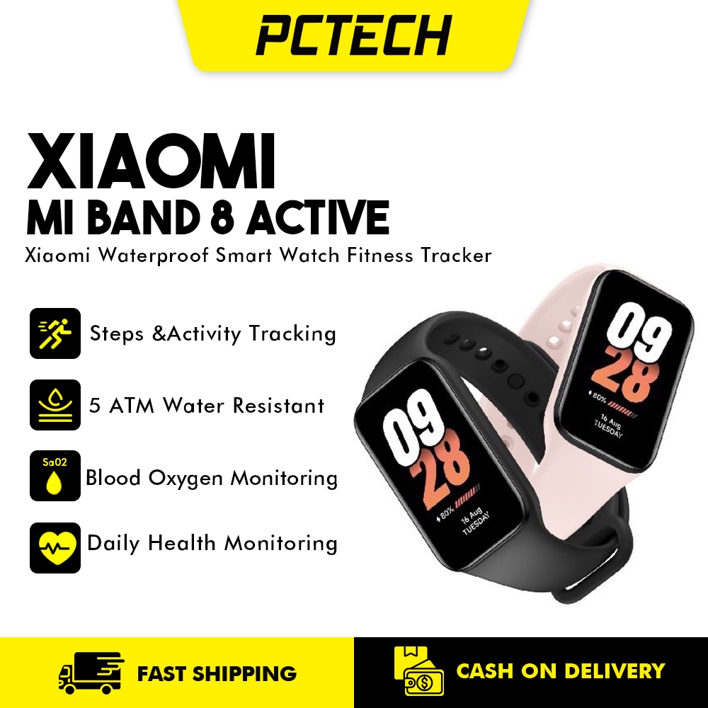  Xiaomi Smart Band 8 Active Fitness Tracker & Activity Tracker  with 1.47 LCD Display, 14-Day Battery Life, Blood Oxygen, Heart Rate,  Sleep & Stress Monitoring, Fitness Watch for Men Women