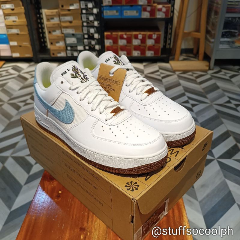 Nike air force 1 vandalized sail green top blue