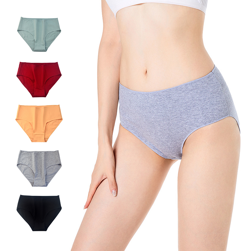 Underwear Woman Seamless Panty Ice Silk Mid Female Waist Briefs