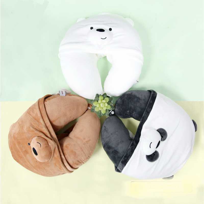 We bare bears neck 2024 pillow with hood miniso