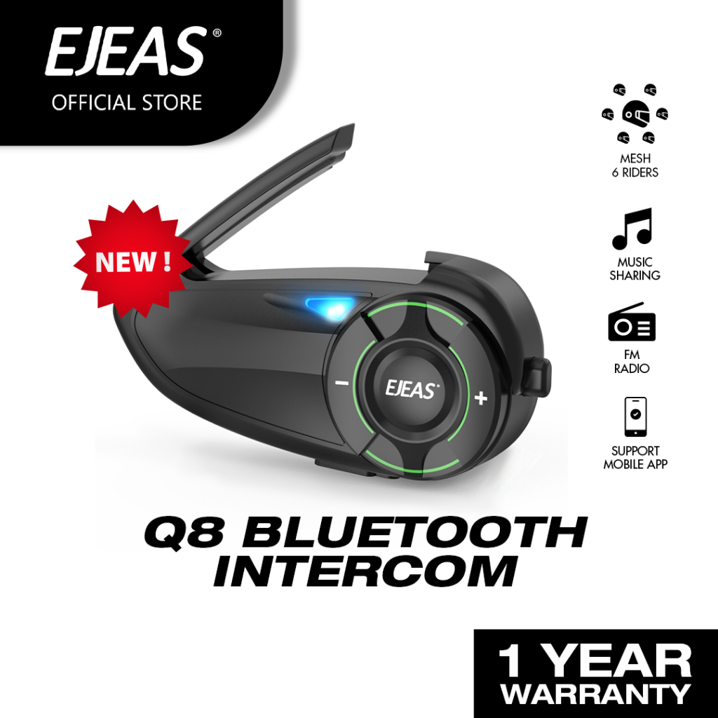 EJEAS V6 PRO Motorcycle Bluetooth Intercom 1200m + Sticker