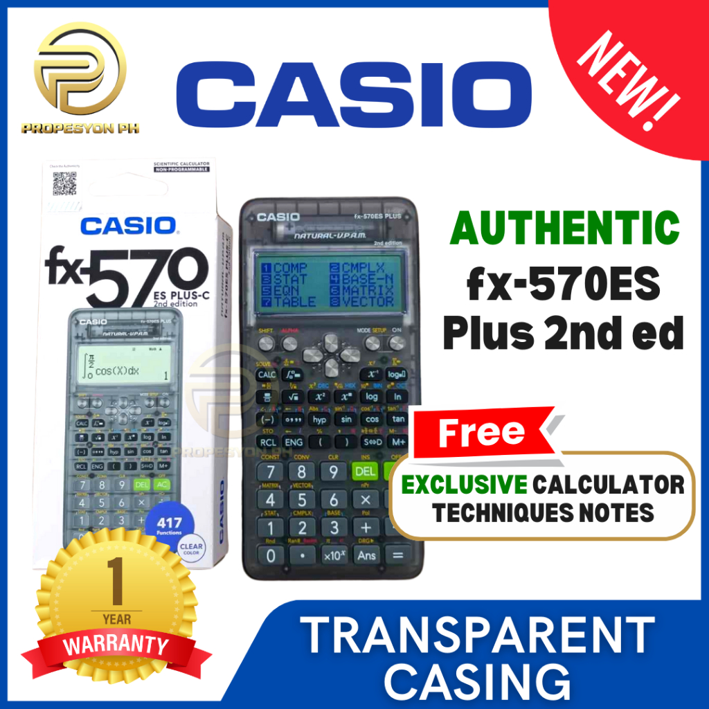 TRANSPARENT AUTHENTIC CASIO fx 570 ES PLUS 2nd Edition Shopee