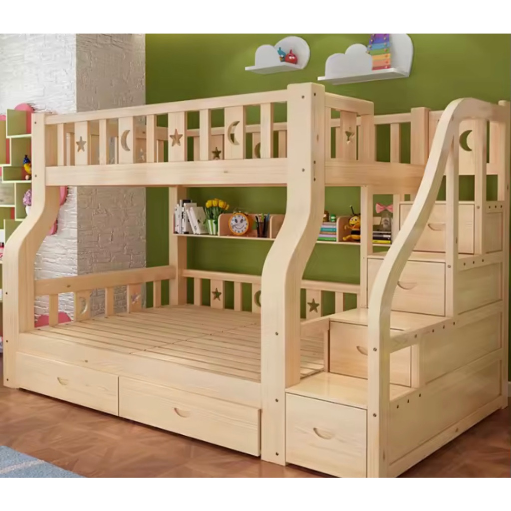 Factory Sales Bedroom furniture kindergarten solid wood with slide loft kids bunk bed Shopee Philippines