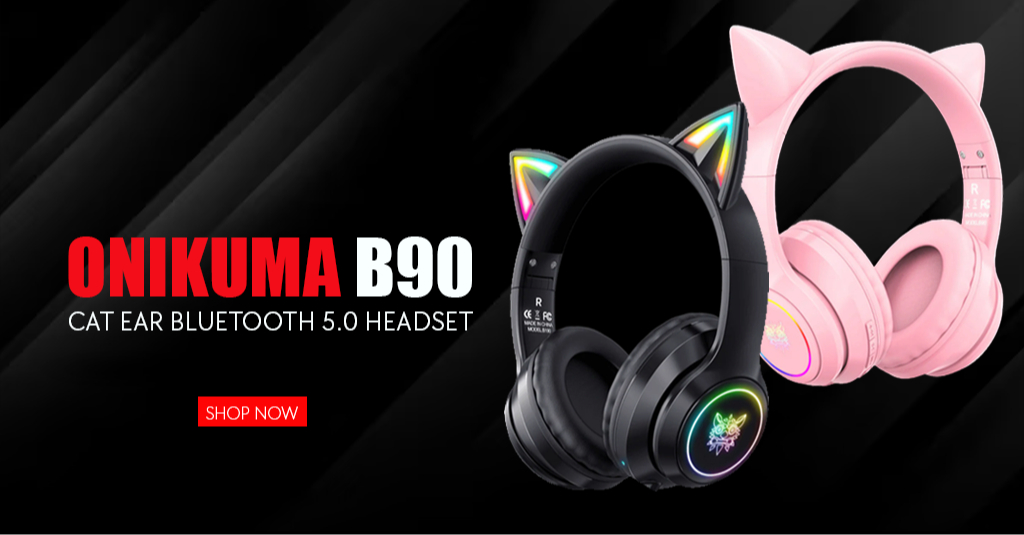 Onikuma B90 RGB Cat Ear Bluetooth 5.0 Wireless Gaming Headset – Onikuma  Gaming