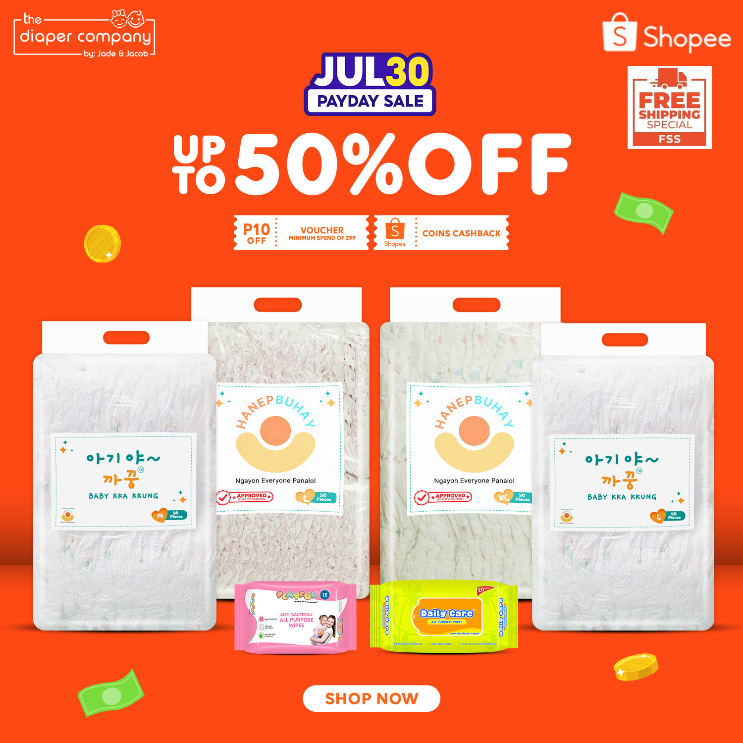 Shopee store diaper sale