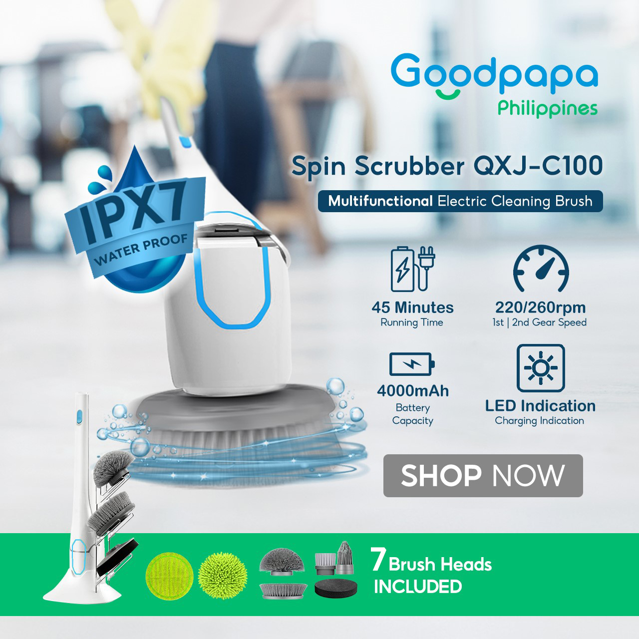 GOODPAPA Electric Spin Scrubber QXJ-100