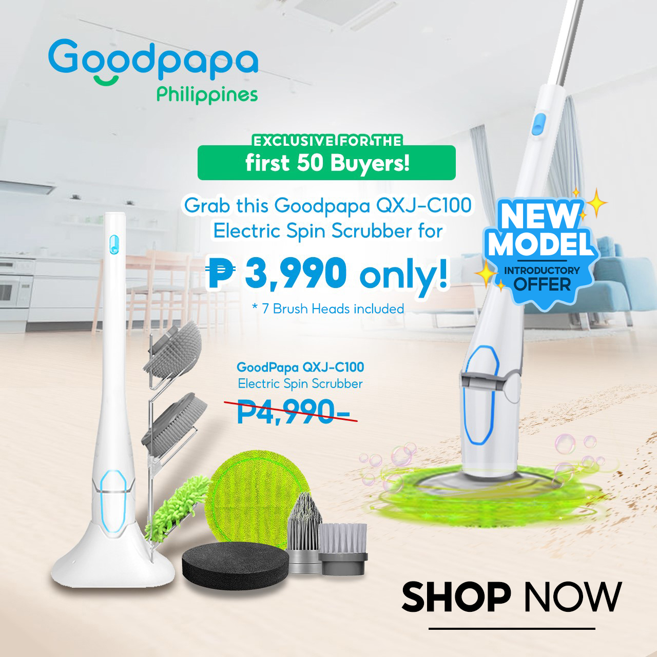 GOODPAPA Electric Spin Scrubber QXJ-100