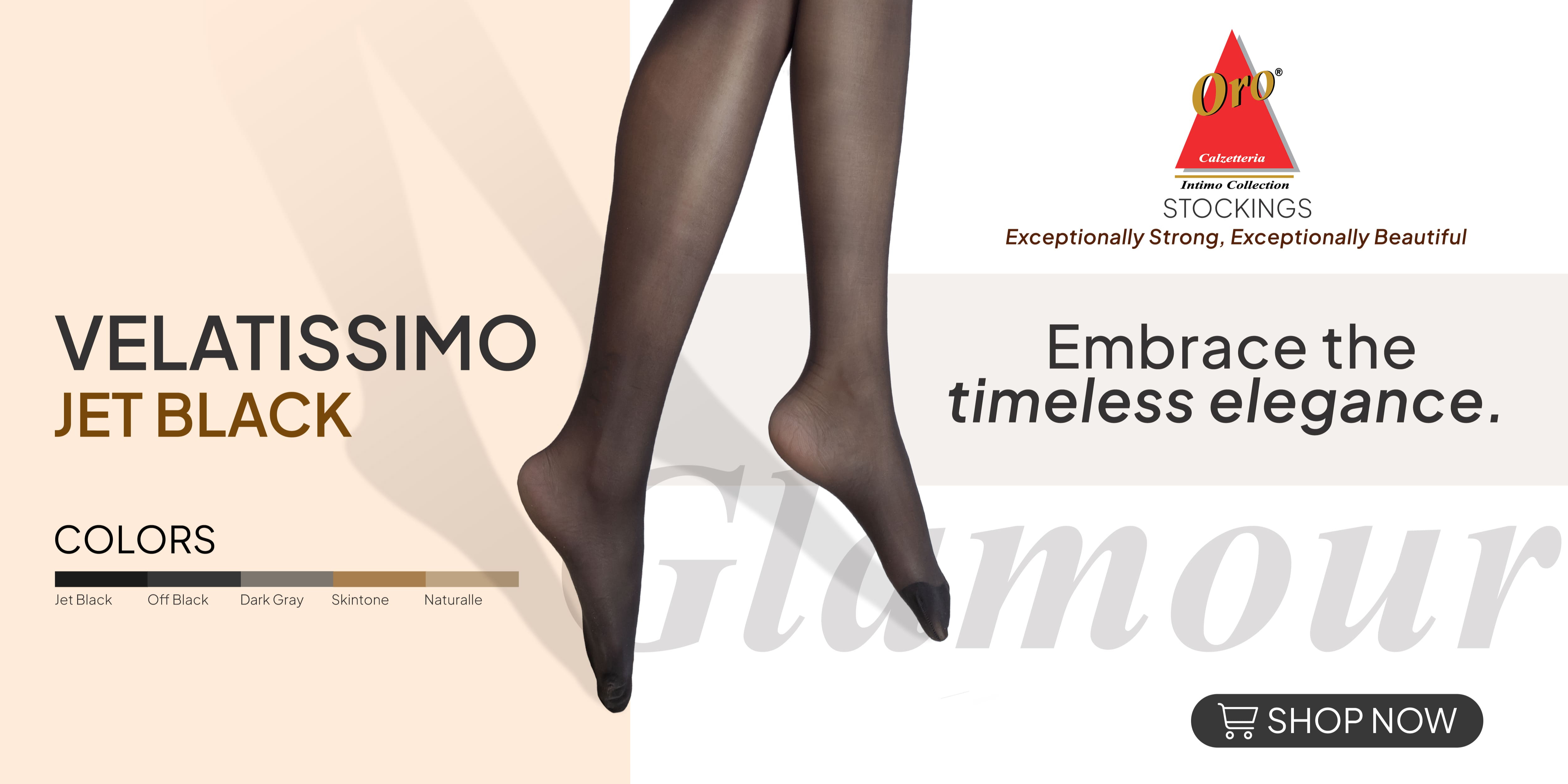 ORO INTIMO, Silky Support Super Stretch Pantyhose Naturalle