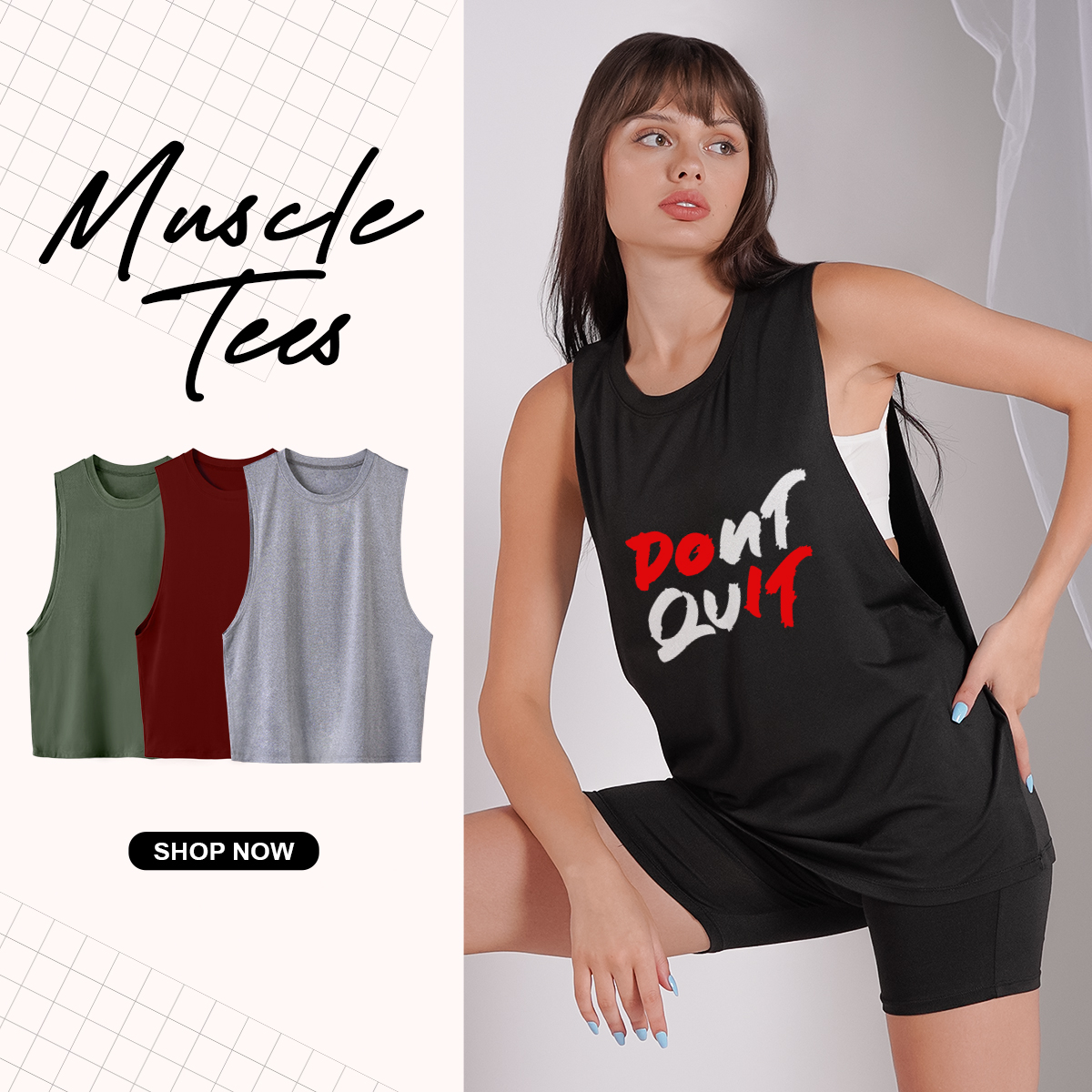 Zeneya Muscle Tee Sando For Women Activewear Set Loose Oversized Tees  Sleeveless Tank Tops