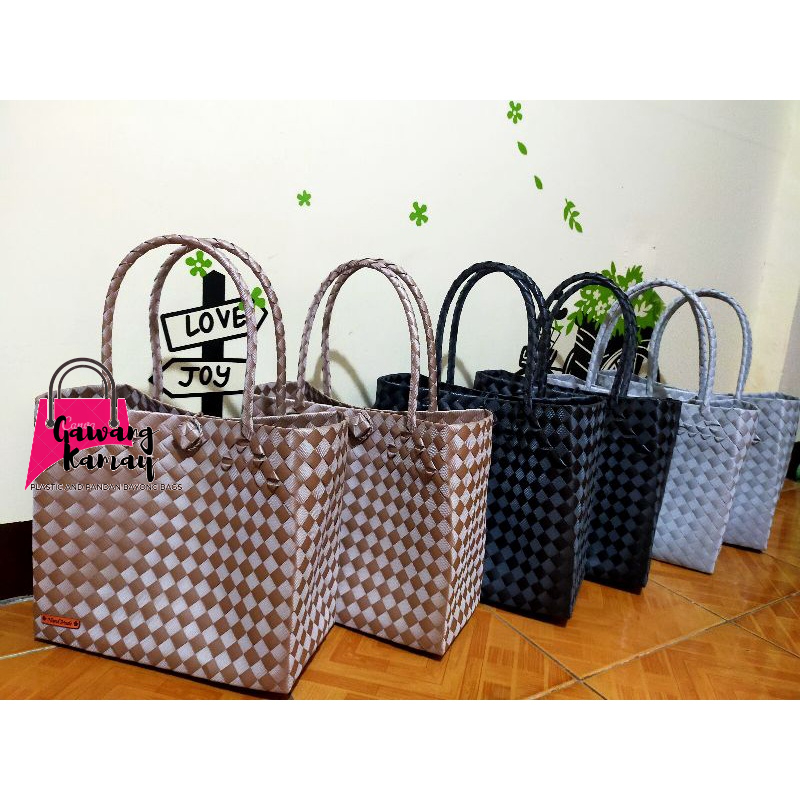 Square Type Plastic Bayong Bag Hard Material Single Lock