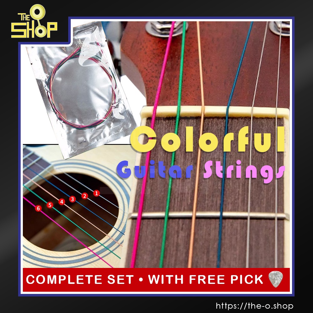 Colorful Acoustic Guitar Strings Complete 6pcs Full Set [.011 .015