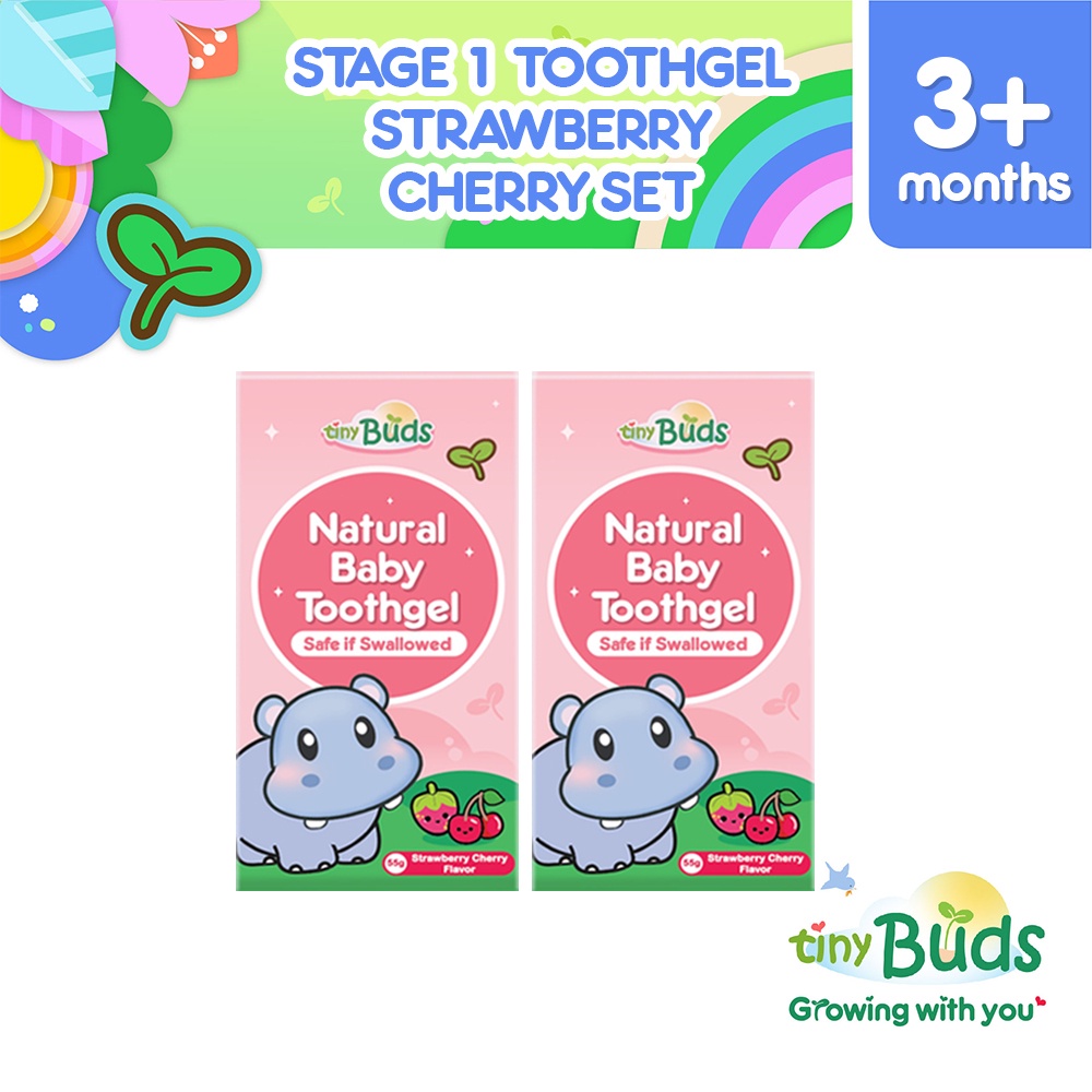 TinyBuds Toothgel Stage 1 x 2 Strawberry Cherry Shopee Philippines