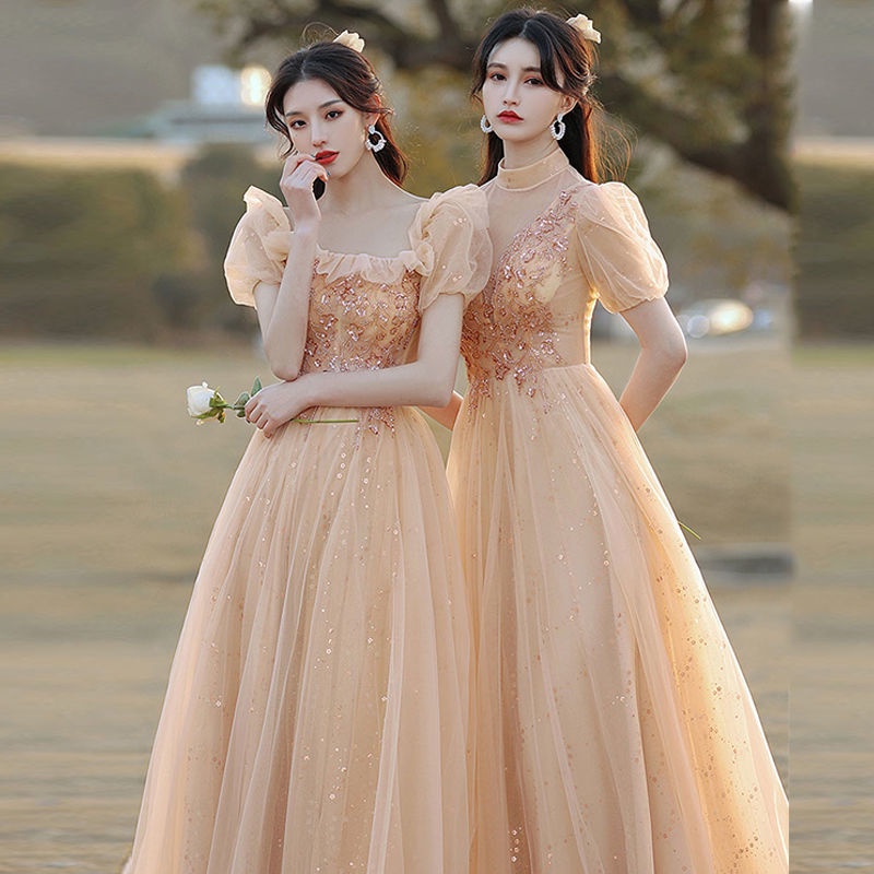 Peach dress for debut best sale