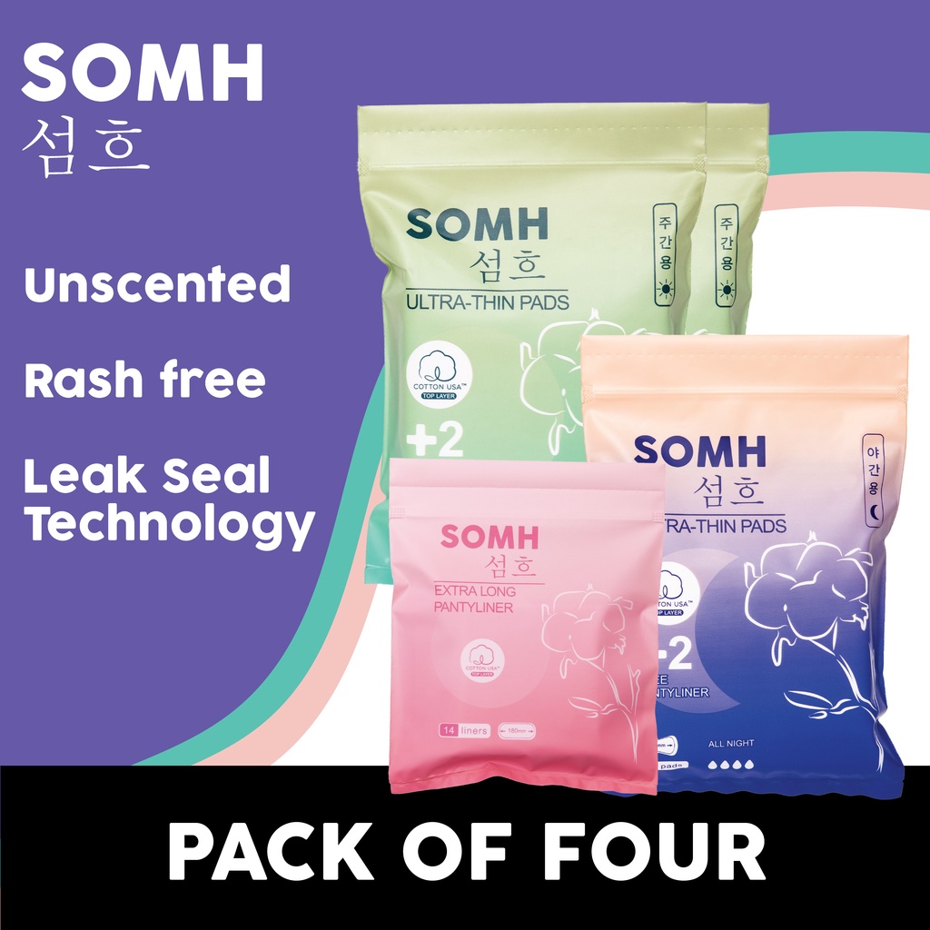 SOMH 100% Cotton USA, Ultra-Thin Regular Pads - Sanitary Pads