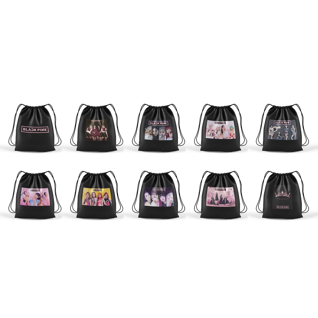 String bag hotsell black pink