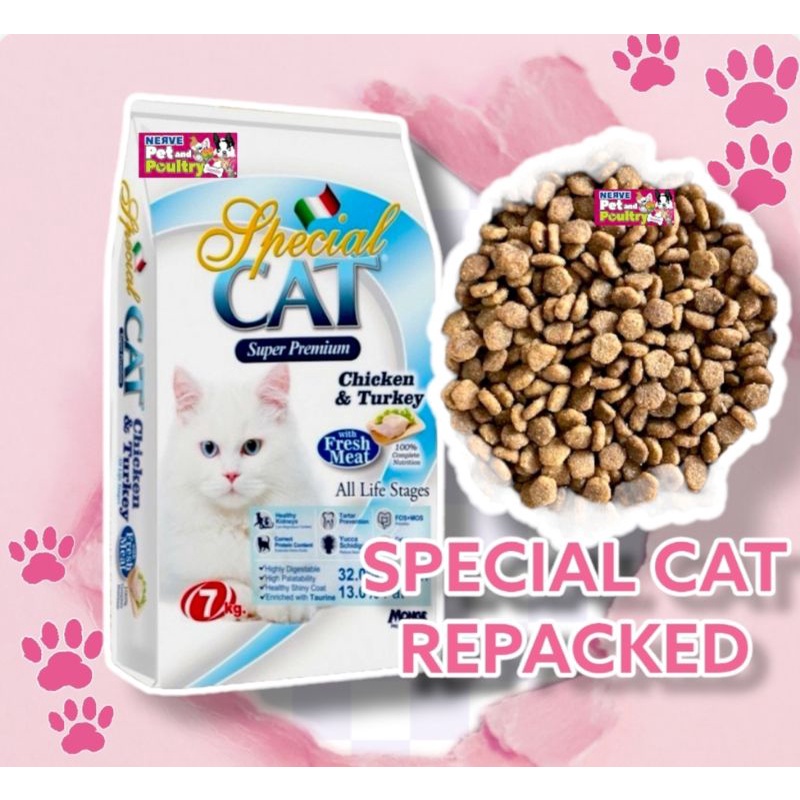 SPECIAL CAT FOOD FOR ALL STAGES CHICKEN AND TURKEY REPACKED 1 KILO