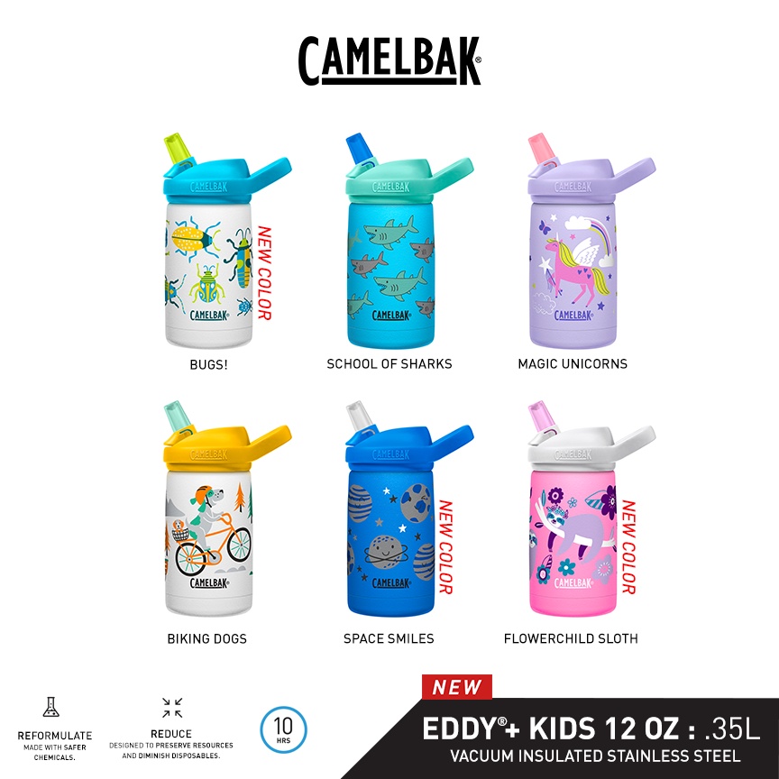 CamelBak 12oz Eddy+ Kids' Vacuum Insulated Stainless Steel Water Bottle -  Biking Dogs