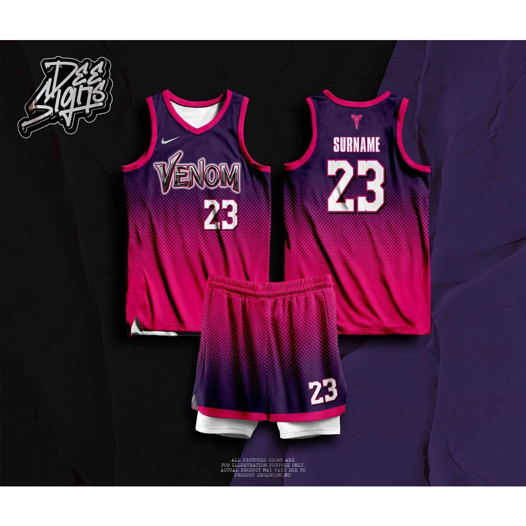 pink and black basketball jersey