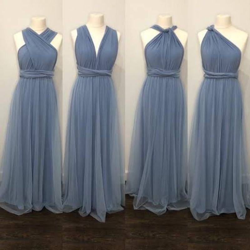 dusty blue infinity dress