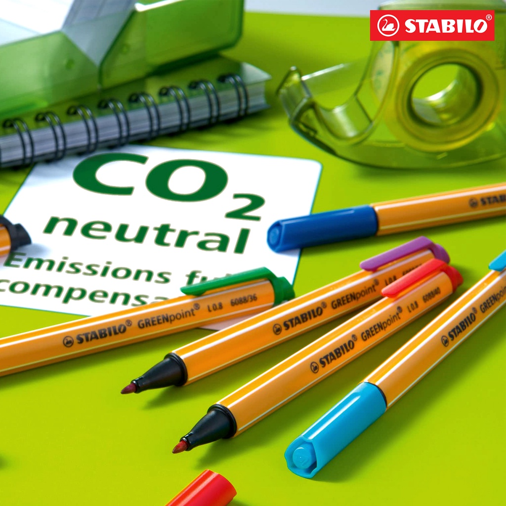 CO2-neutralized ballpoint pen STABILO pointball - pack of 4