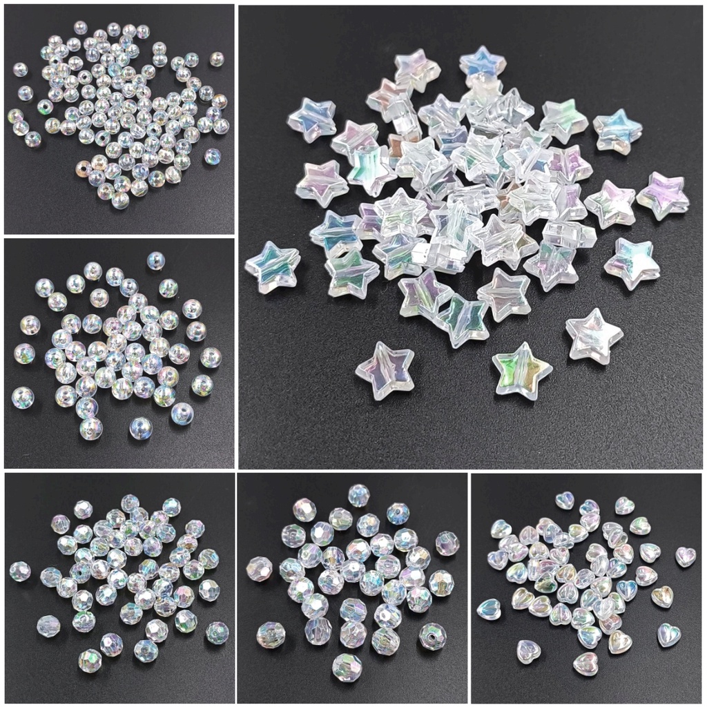 5, AB Clear Star Beads