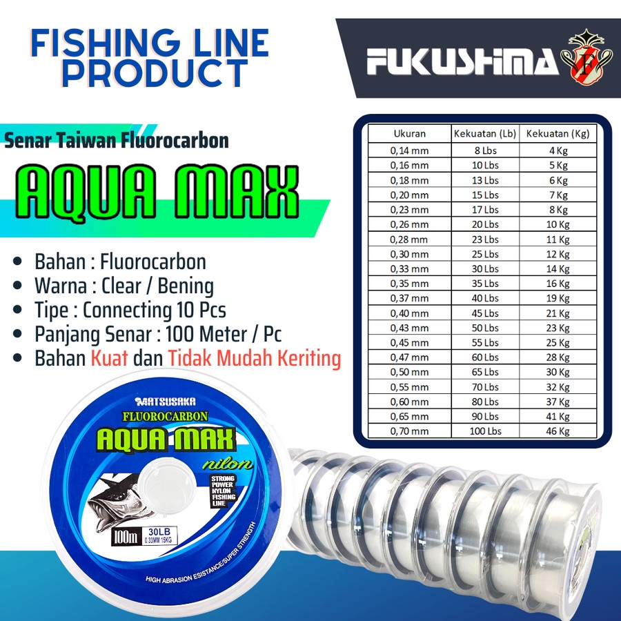 Matsusaka Aqua Max Super Strength Fluorocarbon Fishing Line