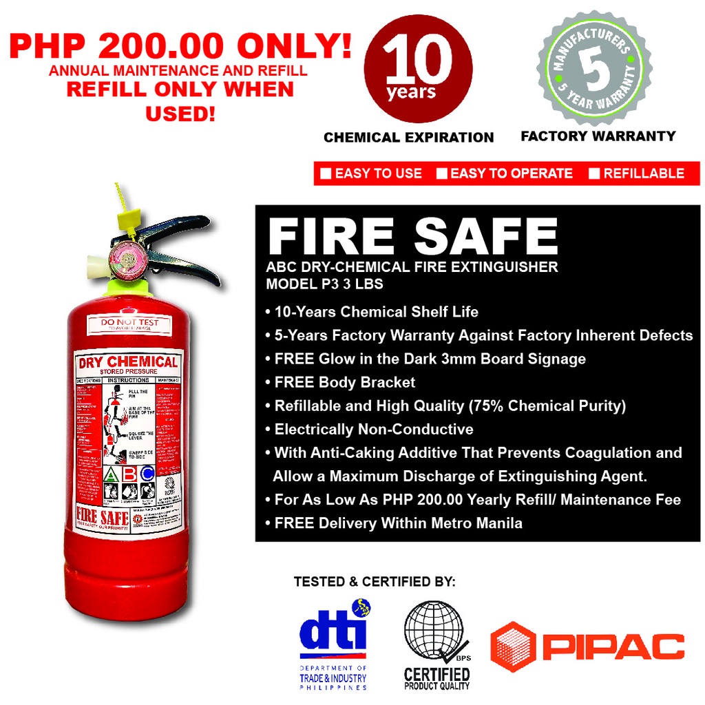 Fire extinguisher yearly deals maintenance