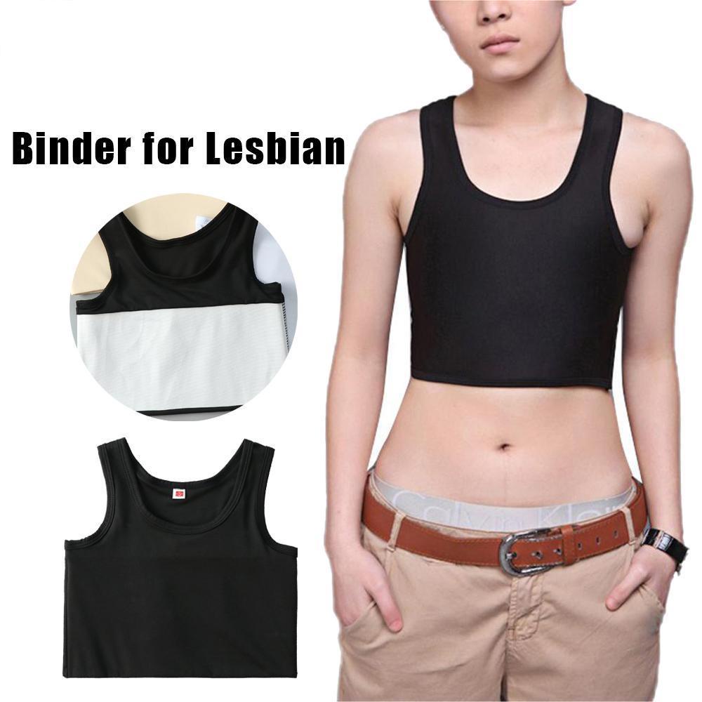 Women Breathable Chest Breast Binder Side Buckle Short Vest Tops Chest  Binder Underwear Tank Tops Wireless Chest Wrap Bandage