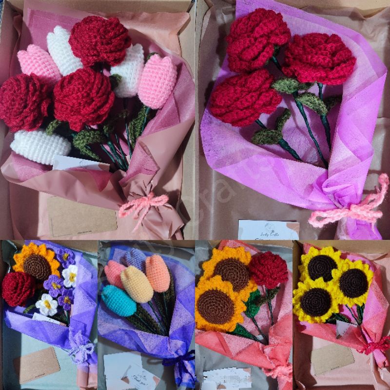 HANDMADE CROCHET FLOWER BOUQUET | SUNFLOWERS| ROSES | GRADUATION | BIRTHDAY