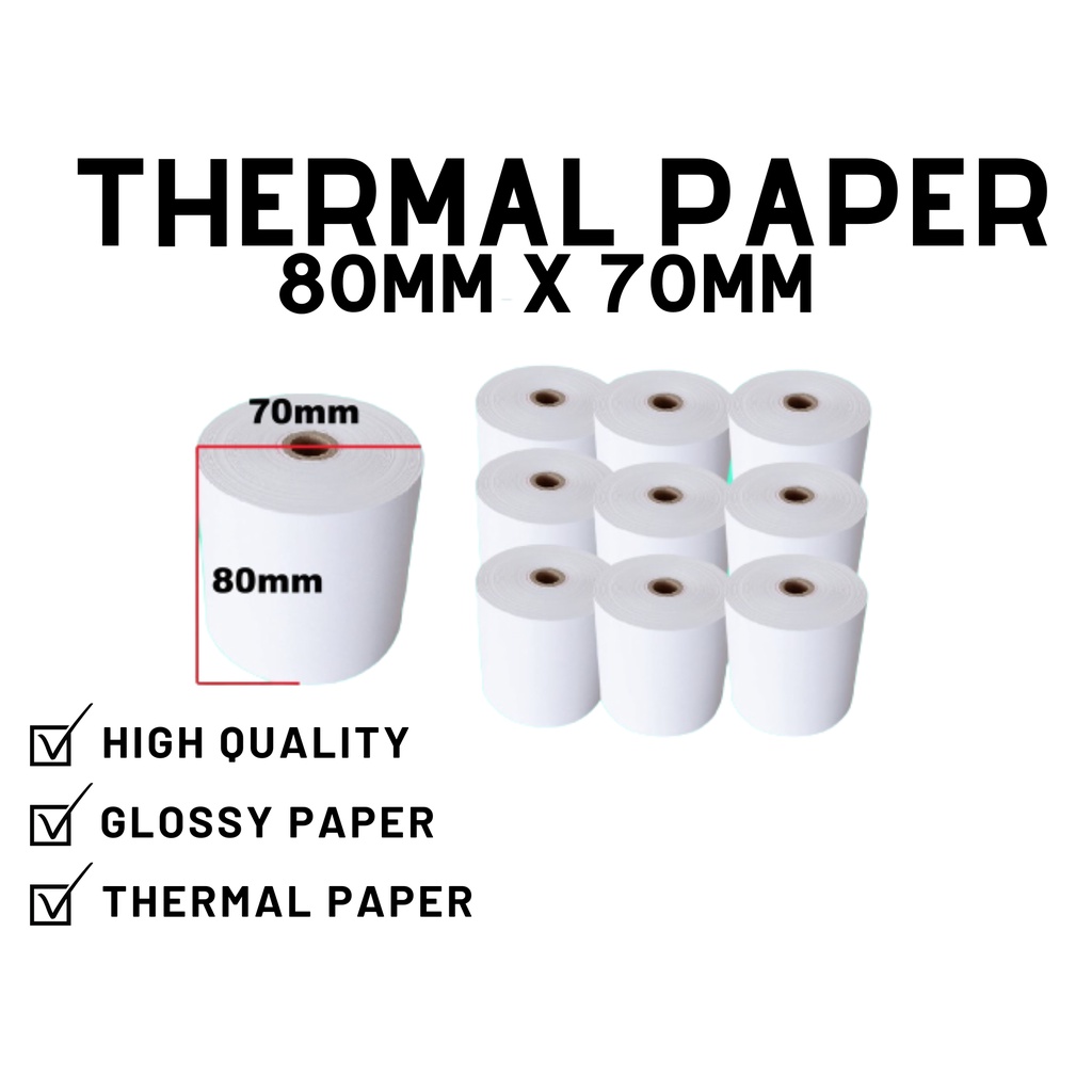 80mm x 70mm Thermal Cash Register Paper Roll